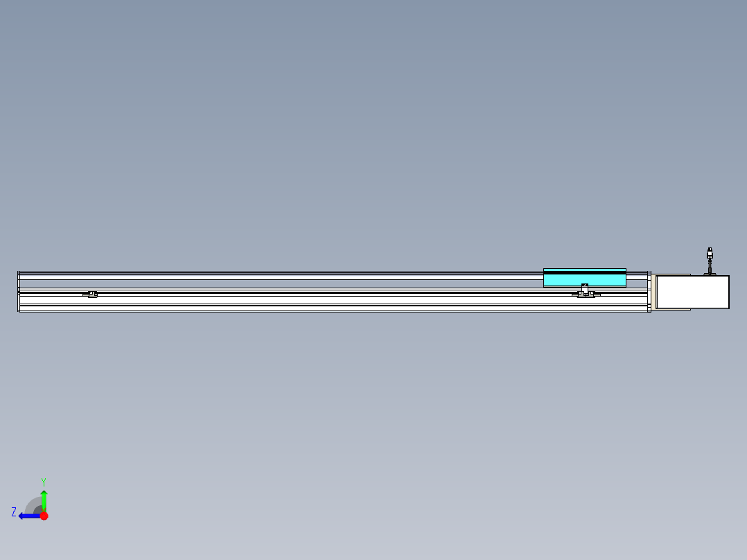 同步带滑台-半封闭B22H-L100-C-S1350-R-P75-D3-N5右视图