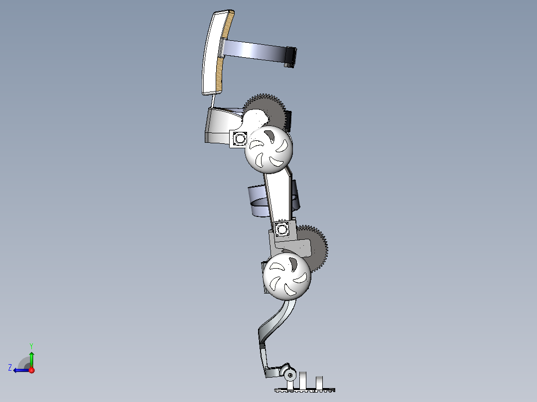 残疾人辅助结构右视图