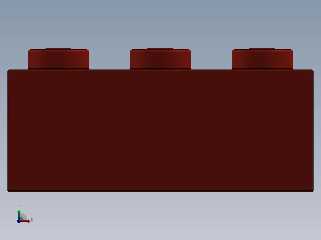 乐高套装 4421基本积木-362221 Bright Red Brick 1 x 3.SLDPRT前视图