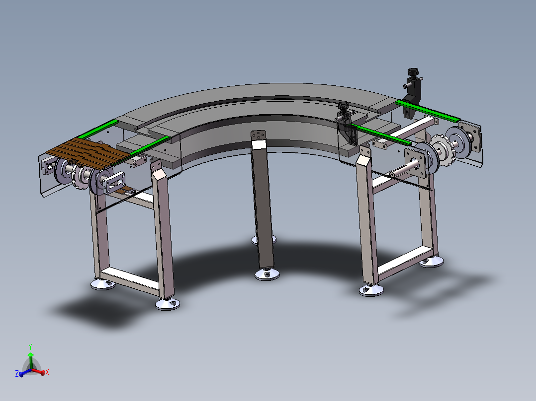 304.8宽转弯链板输送机（sw16可编辑+工程图+bom）