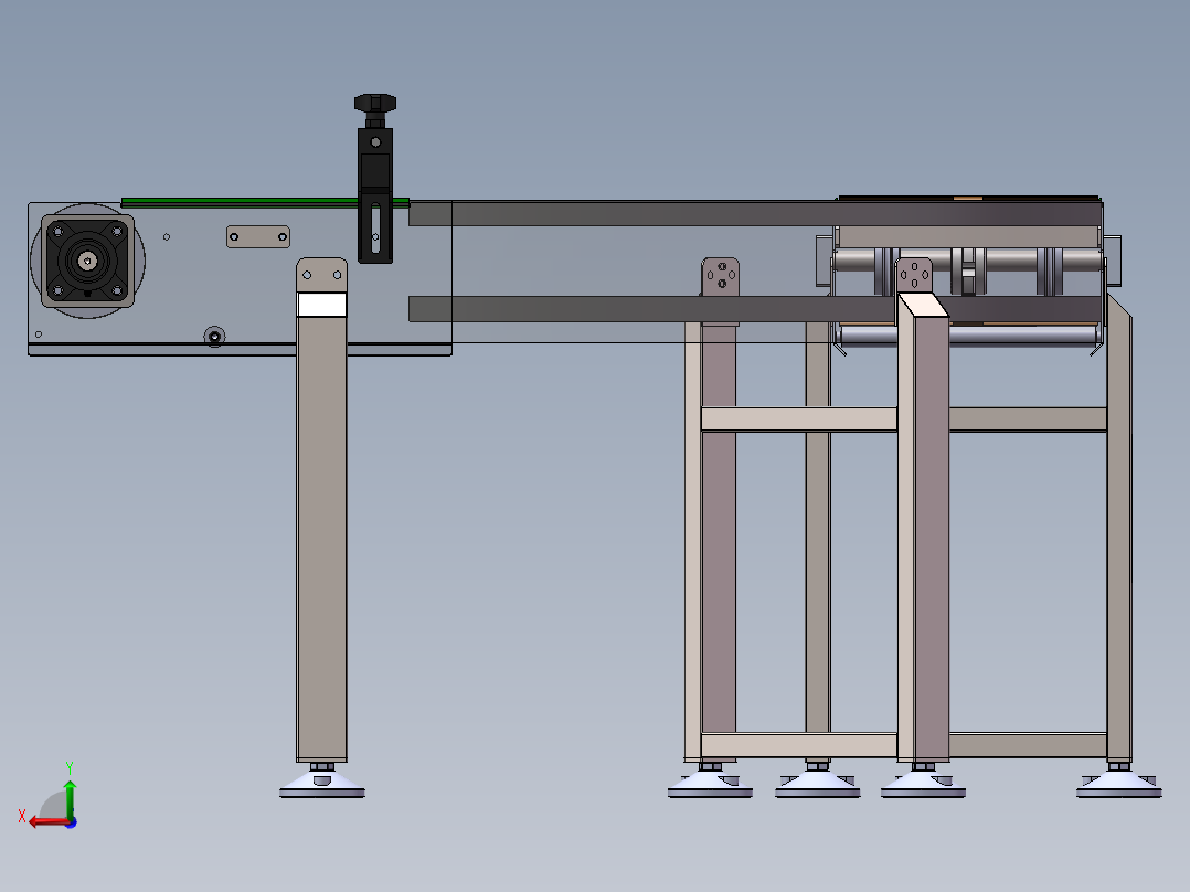 304.8宽转弯链板输送机（sw16可编辑+工程图+bom）后视图