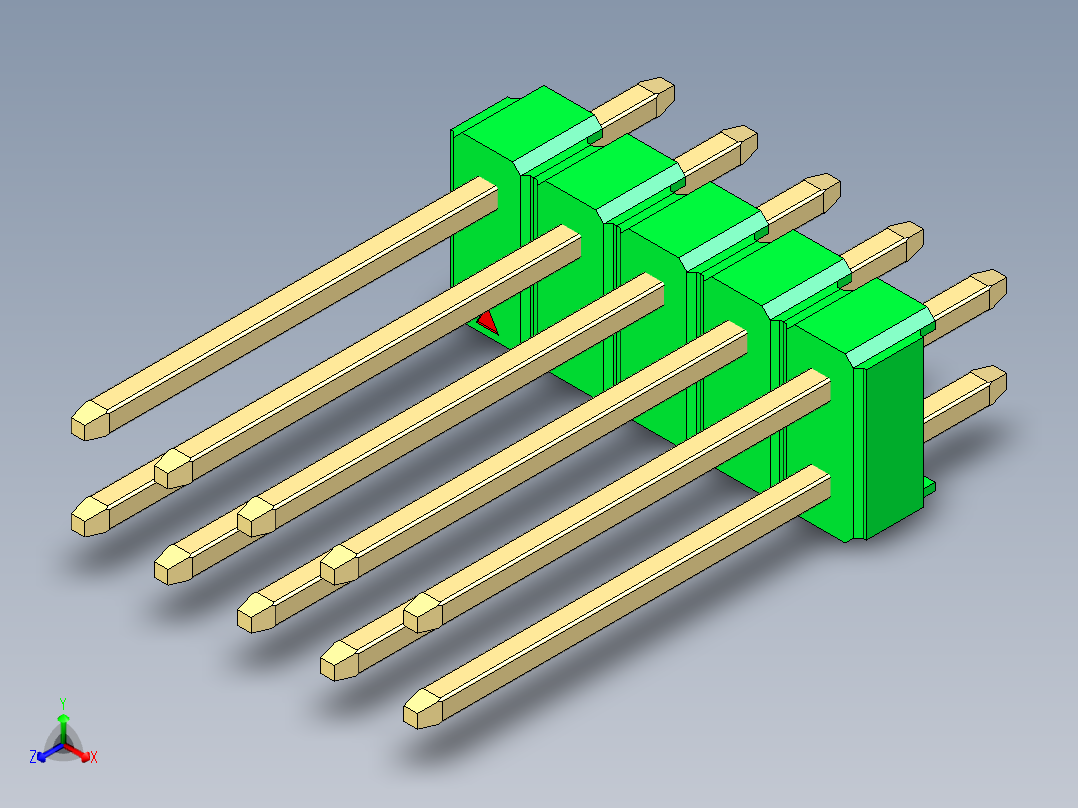 彩色公头100mil（2.54mm）系列-DS1021_green_2x05p_100mil_Type5_rev1.0