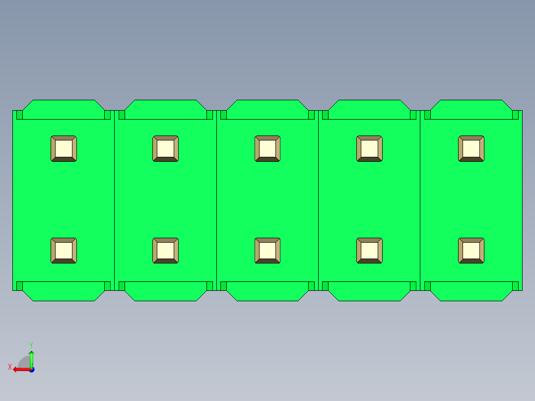 彩色公头100mil（2.54mm）系列-DS1021_green_2x05p_100mil_Type5_rev1.0后视图
