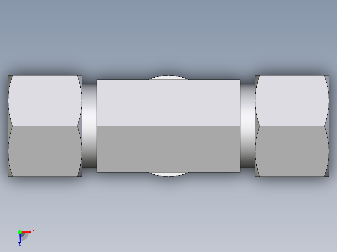 卡套式工业通用硬管接头EO_Adjustable_locknut_branch_tee_TEE12ZSRCF俯视图