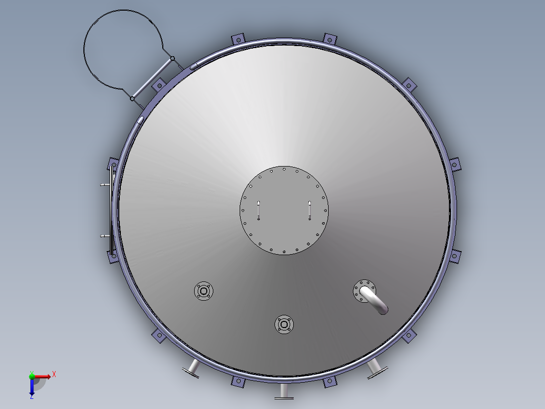 液氧储罐 自动化设备3D图纸3D模型俯视图