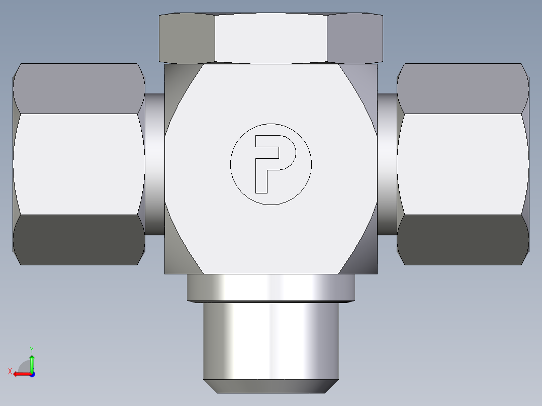 卡套式工业通用硬管接头EO_High_pressure_banjo_tee_TH14ZSR71后视图