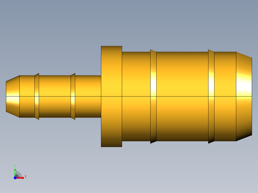 工业通用螺蚊管倒齿式工业硬管接头Union Reducer 22-4-8前视图