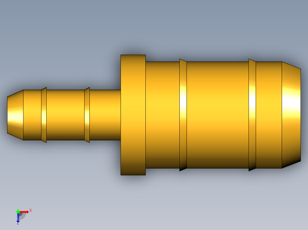 工业通用螺蚊管倒齿式工业硬管接头Union Reducer 22-4-8俯视图