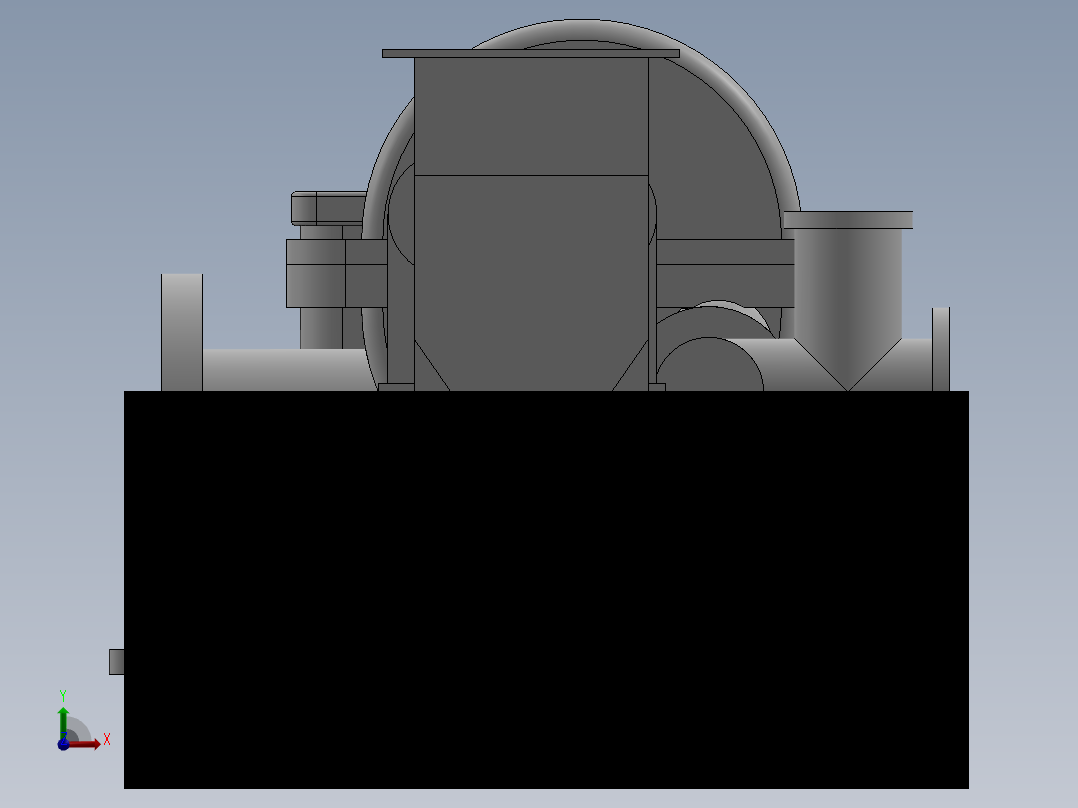 背压式汽轮机前视图