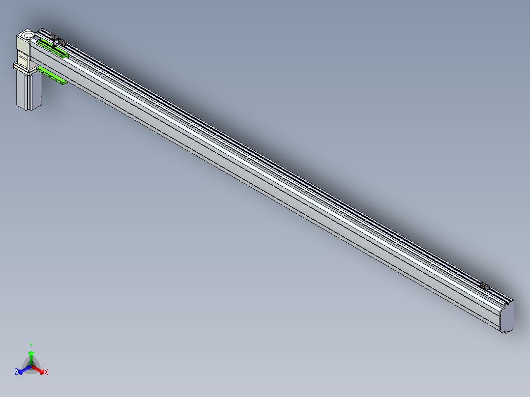 同步带滑台-半封闭B13-L90-S2250-L-Z86-D3正等轴测图