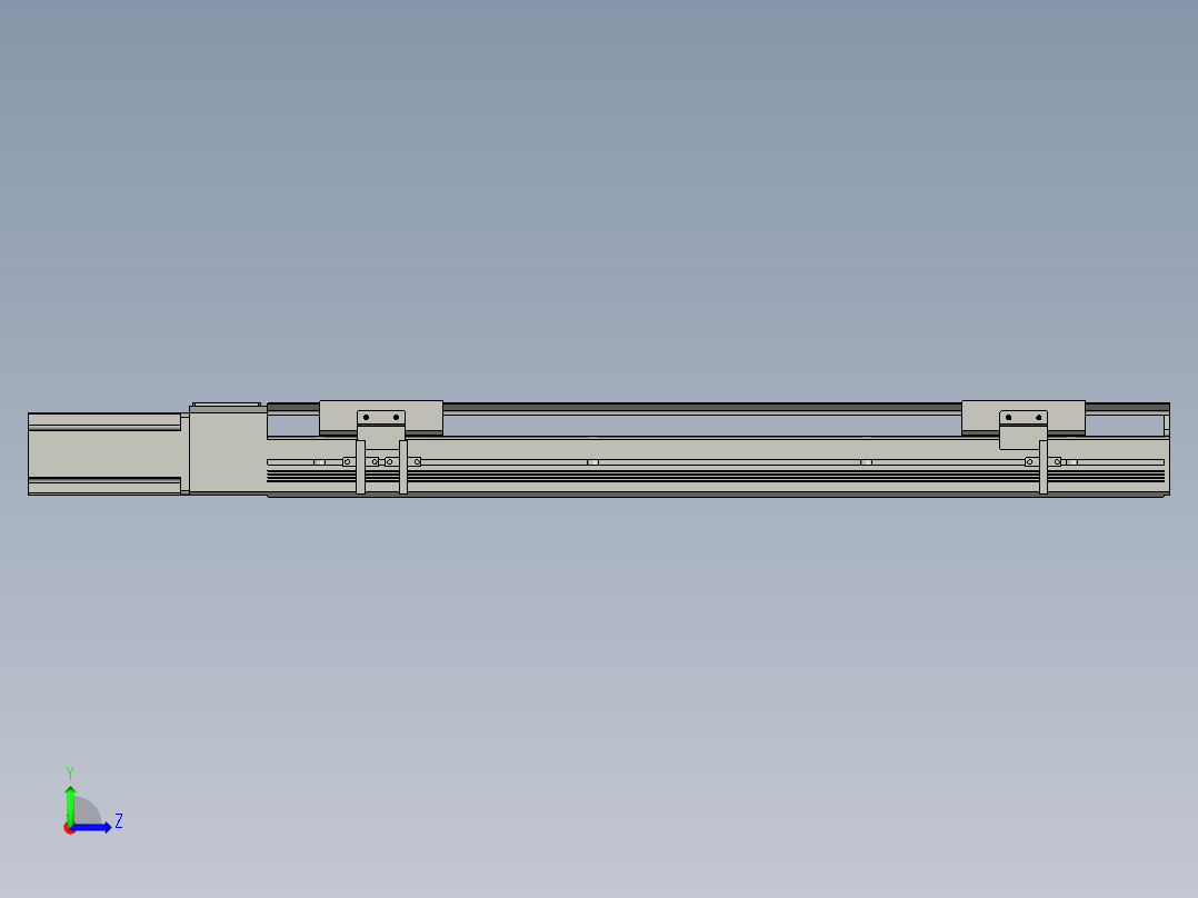 直线模组LHAT10-CA-S450-M-C3设计图纸左视图