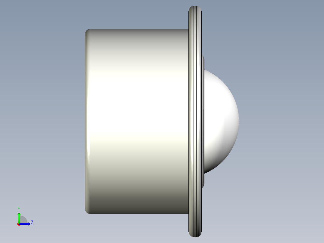 萬向滾珠05-3D多系列多零件图纸模型左视图