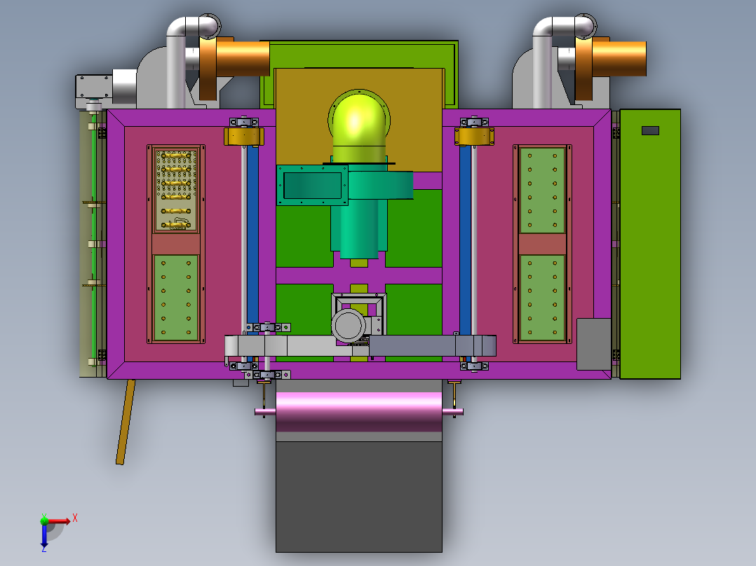 升降门式喷涂烤箱(sw18可编辑+工程图+bom）俯视图