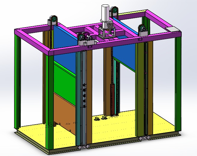 升降门式喷涂烤箱(sw18可编辑+工程图+bom）