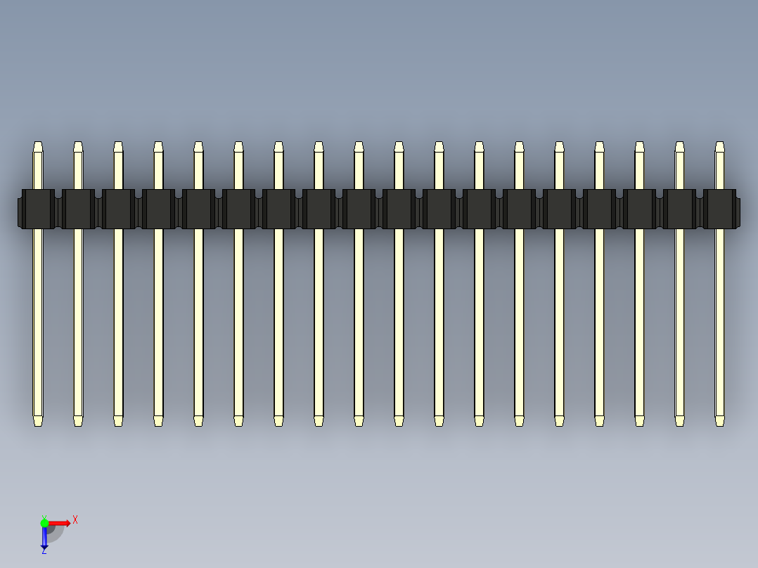彩色公头100mil（2.54mm）系列-DS1021_black_1x18p_100mil_Type5_rev1.0俯视图