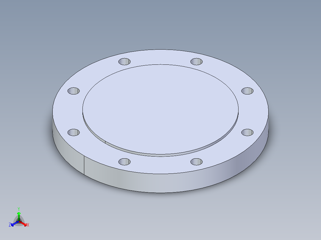 聚氯乙烯配件25-Sch80_Blind Flange_853-080_8in正等轴测图
