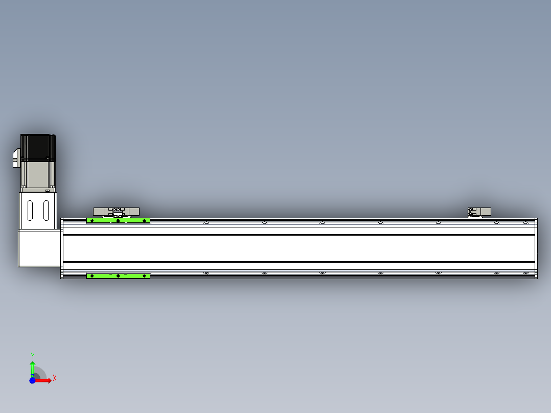同步带滑台-半封闭B10-L90-S600-R-P40-D3前视图