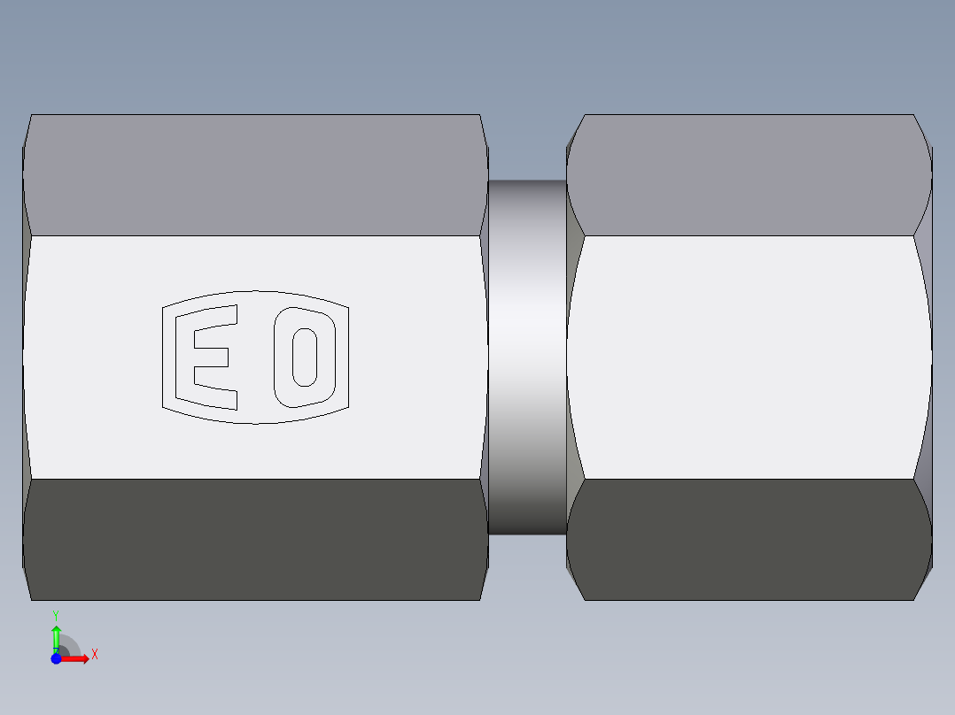卡套式工业通用硬管接头EO_Swivel_connector_GAI08ZSRCF前视图