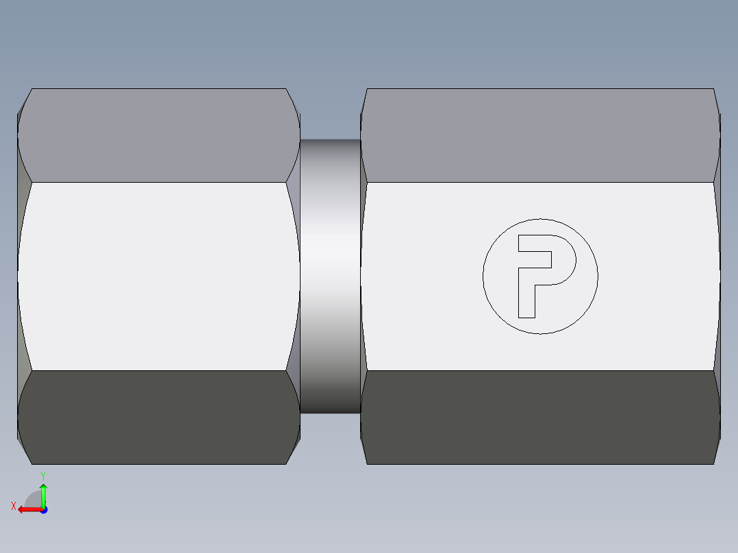 卡套式工业通用硬管接头EO_Swivel_connector_GAI08ZSRCF后视图