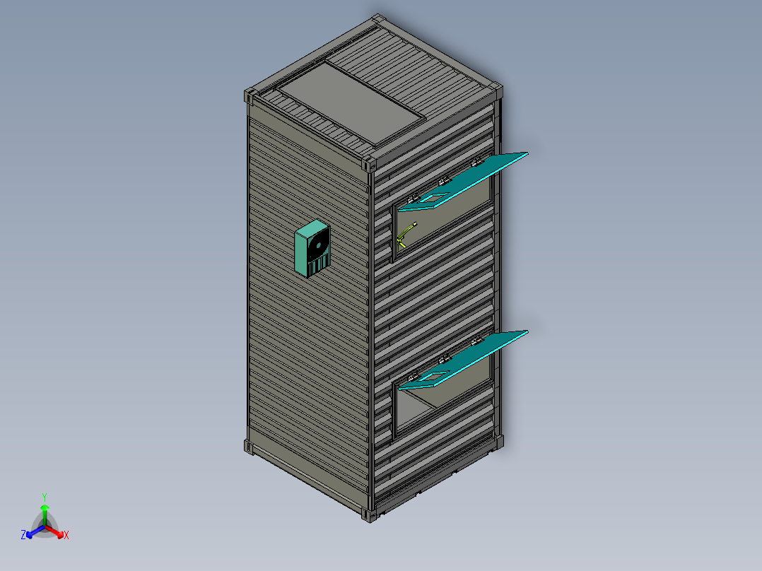 工程临建移动箱式板房搭建办公室生活区住房正等轴测图