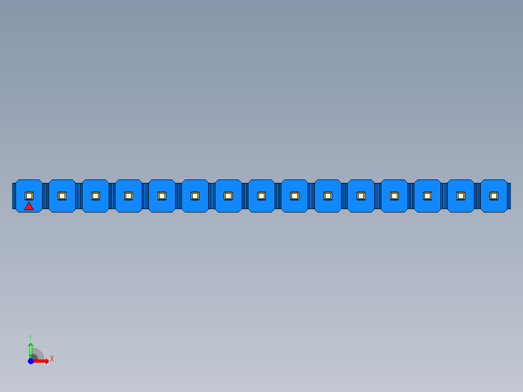 彩色公头100mil（2.54mm）系列-DS1021_blue_1x15p_100mil_Type1_rev1.0前视图