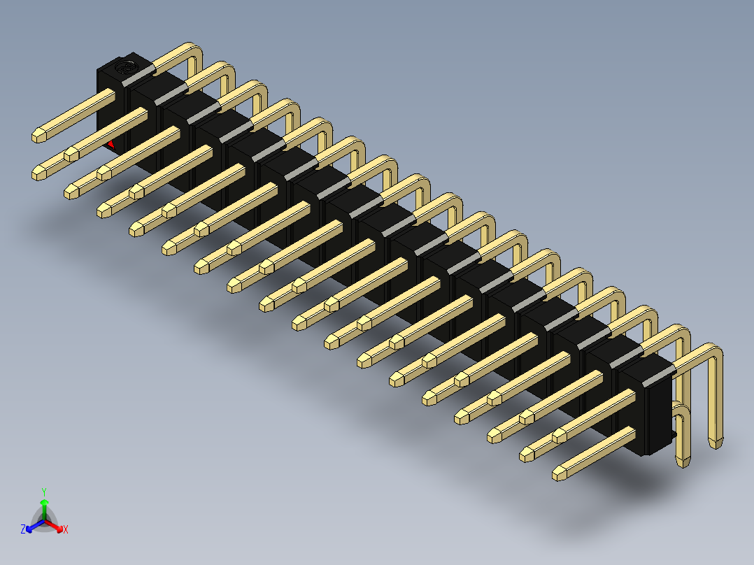 彩色公排针 100mil 2.54mm 系列-DS1022_black_2x17p_100mil_TypeD_rev1.0