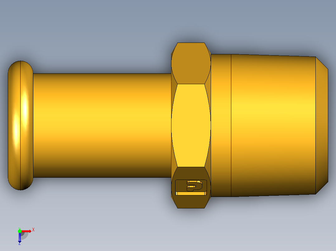 倒齿式工业管接头Beaded Hose Barb to male pipe 68HB-8-6俯视图