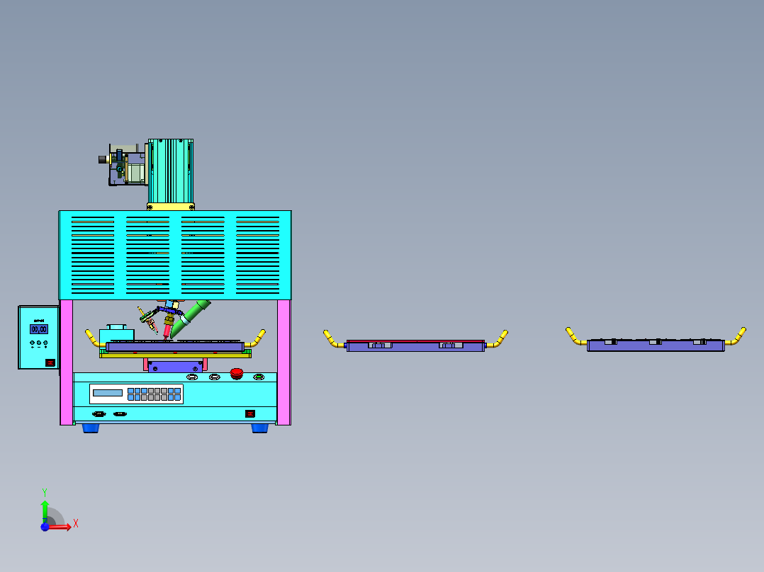 300三轴半自动焊锡机前视图