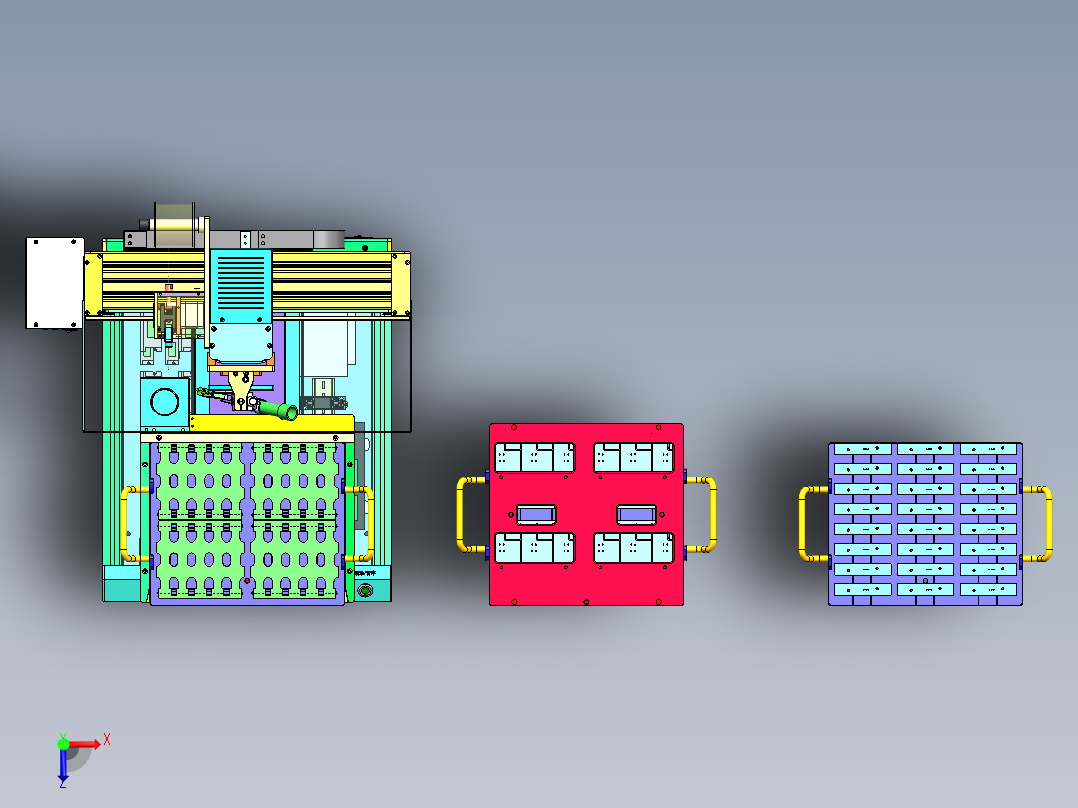 300三轴半自动焊锡机俯视图