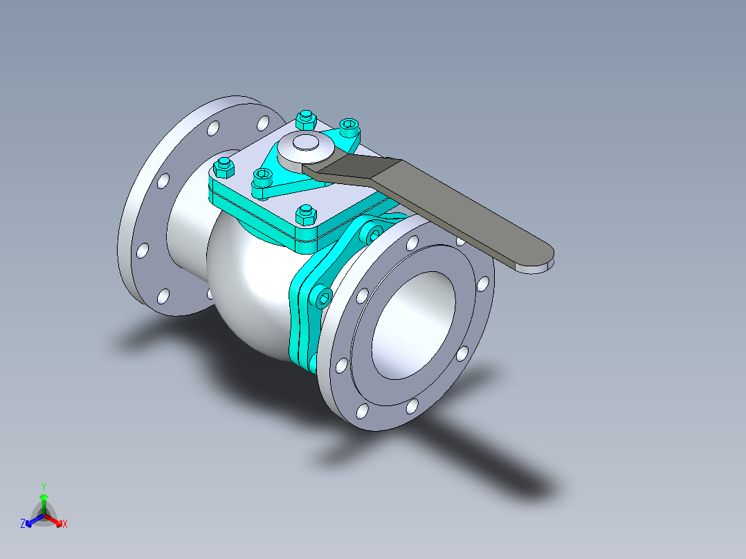 管道手动球阀-水管开关阀-手动阀门法兰连接球阀[125]