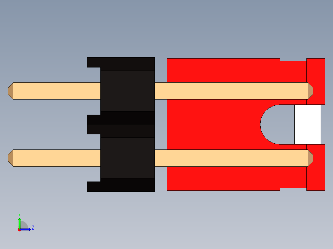 带跳线的排针-pinheader 2x3 and 1m jumper左视图