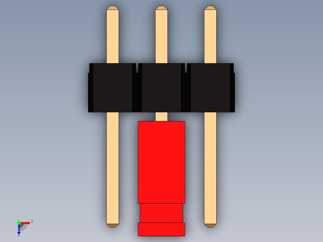 带跳线的排针-pinheader 2x3 and 1m jumper俯视图