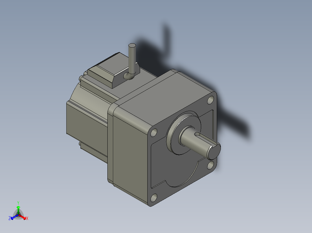 MB9G5BV+MBMU9A2AB(200V)电机正等轴测图