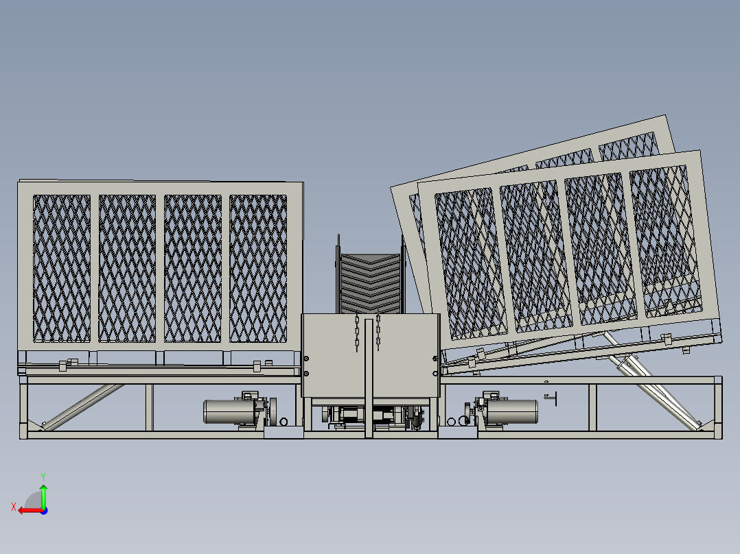 4托盘种薯中间供给装置总装后视图