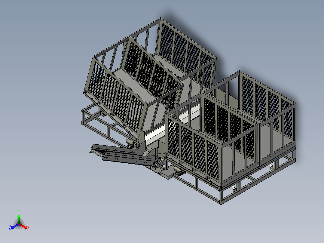 4托盘种薯中间供给装置总装正等轴测图