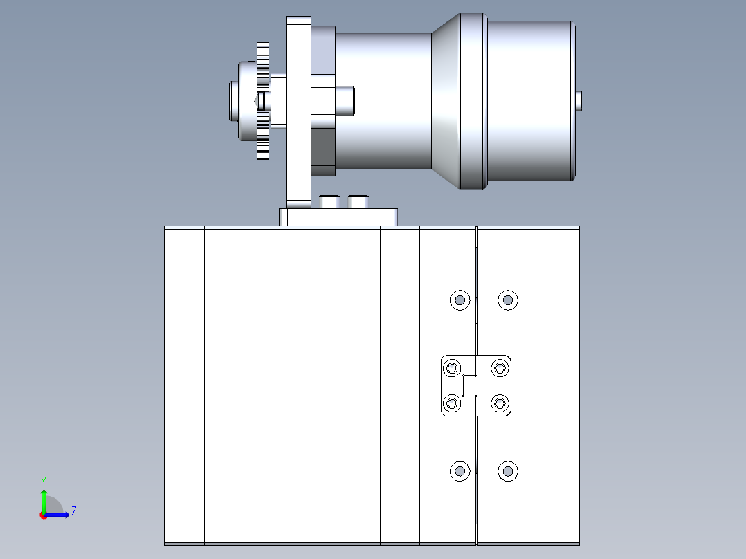 堵头-螺纹抽芯模具图左视图