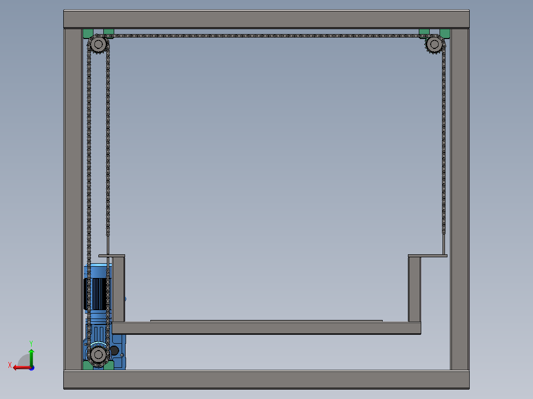 链条式升降机后视图
