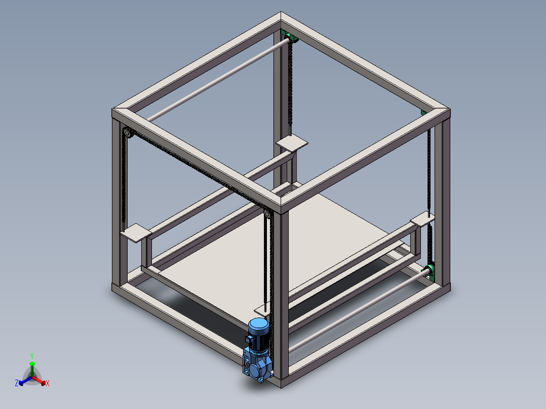 链条式升降机正等轴测图