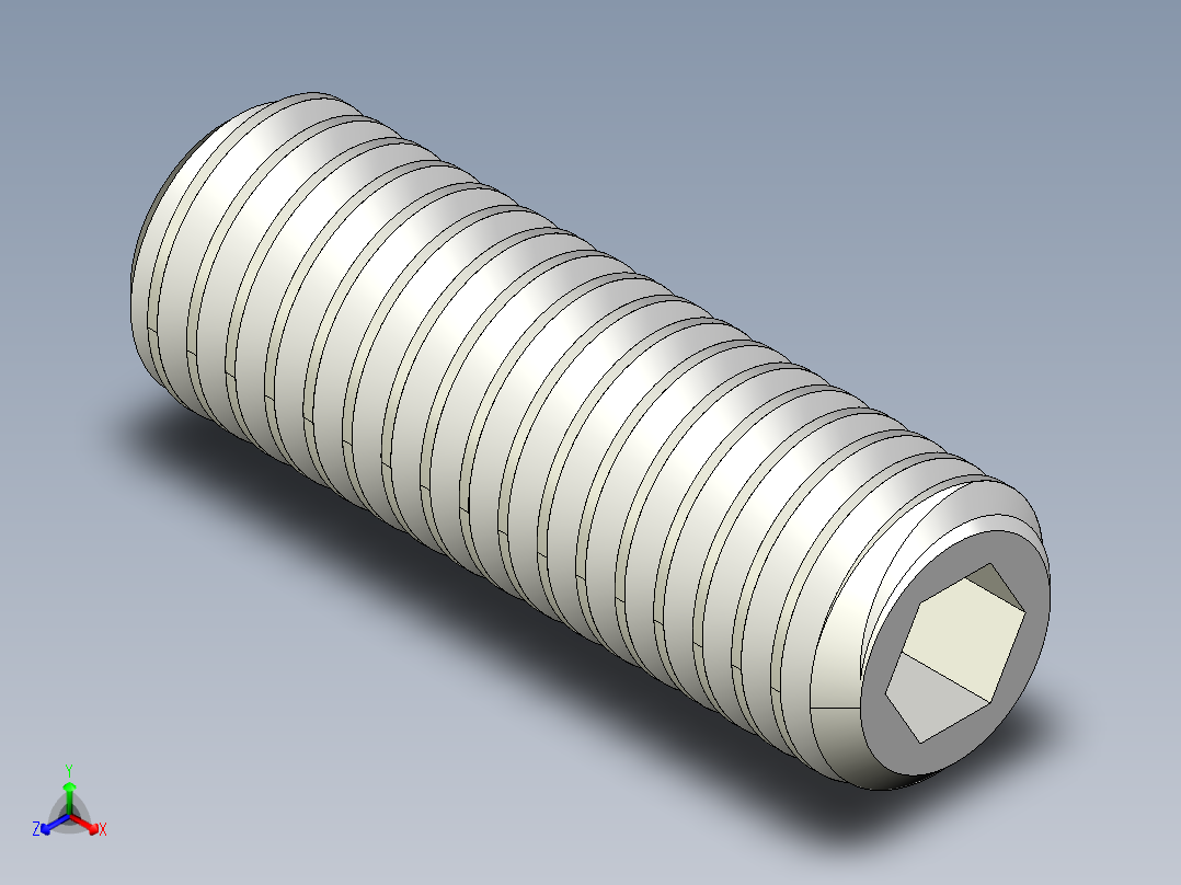 DIN 913-ISO 4026 固定螺钉-M5 L=15.STEP正等轴测图
