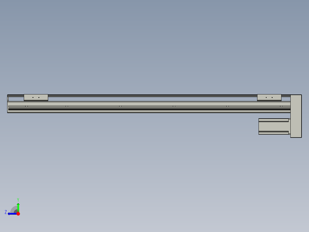 直线模组LHAT10-CA-S850-D-C3设计图纸右视图