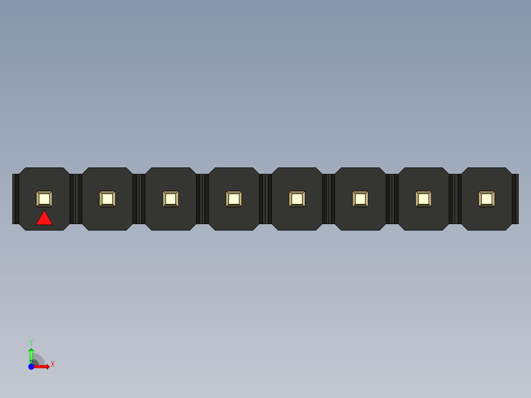 彩色公头100mil（2.54mm）系列-DS1021_black_1x08p_100mil_Type5_rev1.0前视图