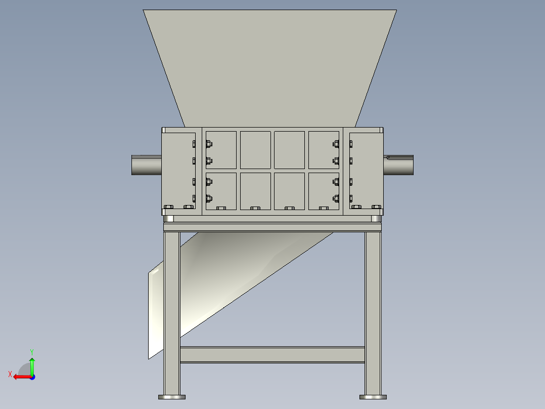 重型塑料撕碎机后视图