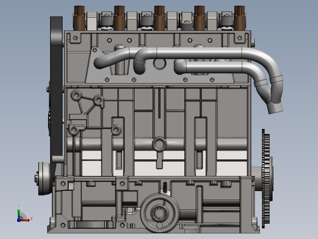 1.6升汽油机机体设计含三维图前视图