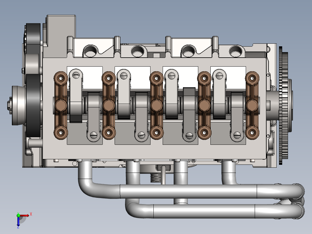 1.6升汽油机机体设计含三维图俯视图