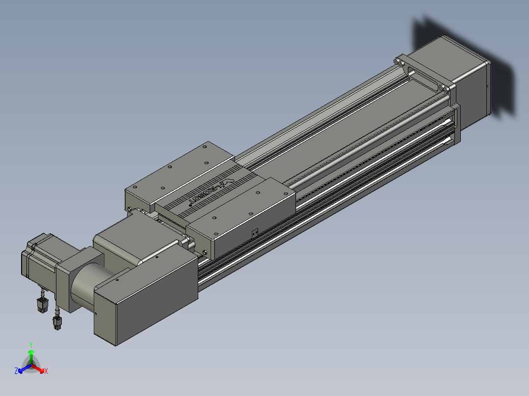 威洛博直线电机模组EB16-L208-S400-BL-ZP75-MS3-5K正等轴测图