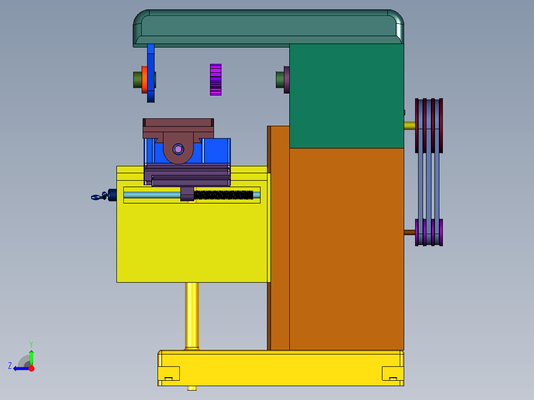 万能大行程机械铣床右视图