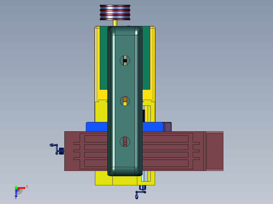 万能大行程机械铣床俯视图