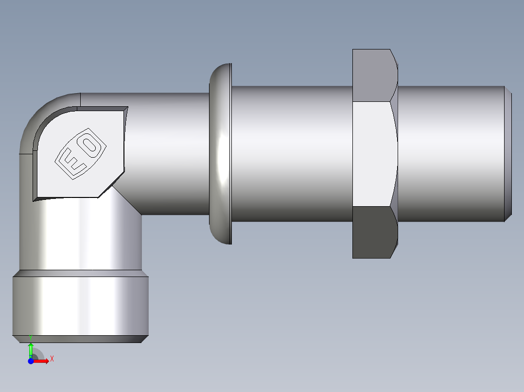 卡套式工业通用硬管接头EO_Bulkhead_elbow_WSV10SOMD71前视图