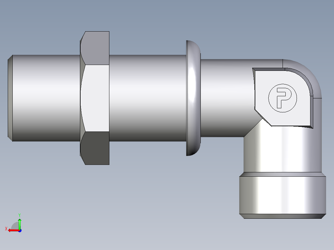 卡套式工业通用硬管接头EO_Bulkhead_elbow_WSV10SOMD71后视图