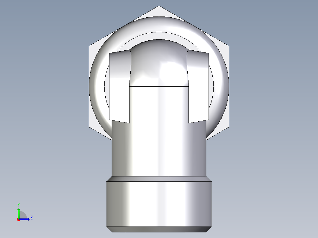 卡套式工业通用硬管接头EO_Bulkhead_elbow_WSV10SOMD71左视图